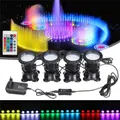4in1 RGB LED Underwater Submersible Pool Light Swimming Pond Piscina Spot Lights Waterproof Garden Tank Aquarium W/ Remote Control AC 100-240V(A - 4 lights)