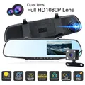 Real HD 1080P Car Rear View Mirror Monitor Dash Cam Dual lens 32GB