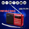 Portable Digital LCD Receiver Slim Mini Stereo FM Radio MP3(USB/SD) Music Player Super LOUD(red,B)
