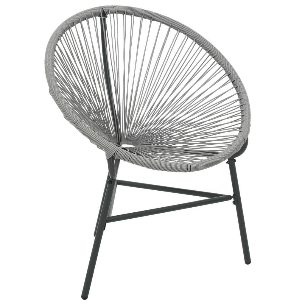 Garden Moon Chair Poly Rattan Grey vidaXL