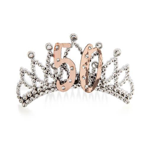 Rose Gold and Silver Tiara - 50th