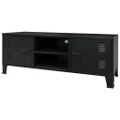 TV Cabinet Metal Industrial Style 120x35x48 cm Black vidaXL