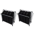Laundry Sorters with Bags 2 pcs Black and Grey vidaXL