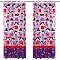 Happy Kids Pair of Glow in the Dark China Doll Tab Top Children Kids Curtains