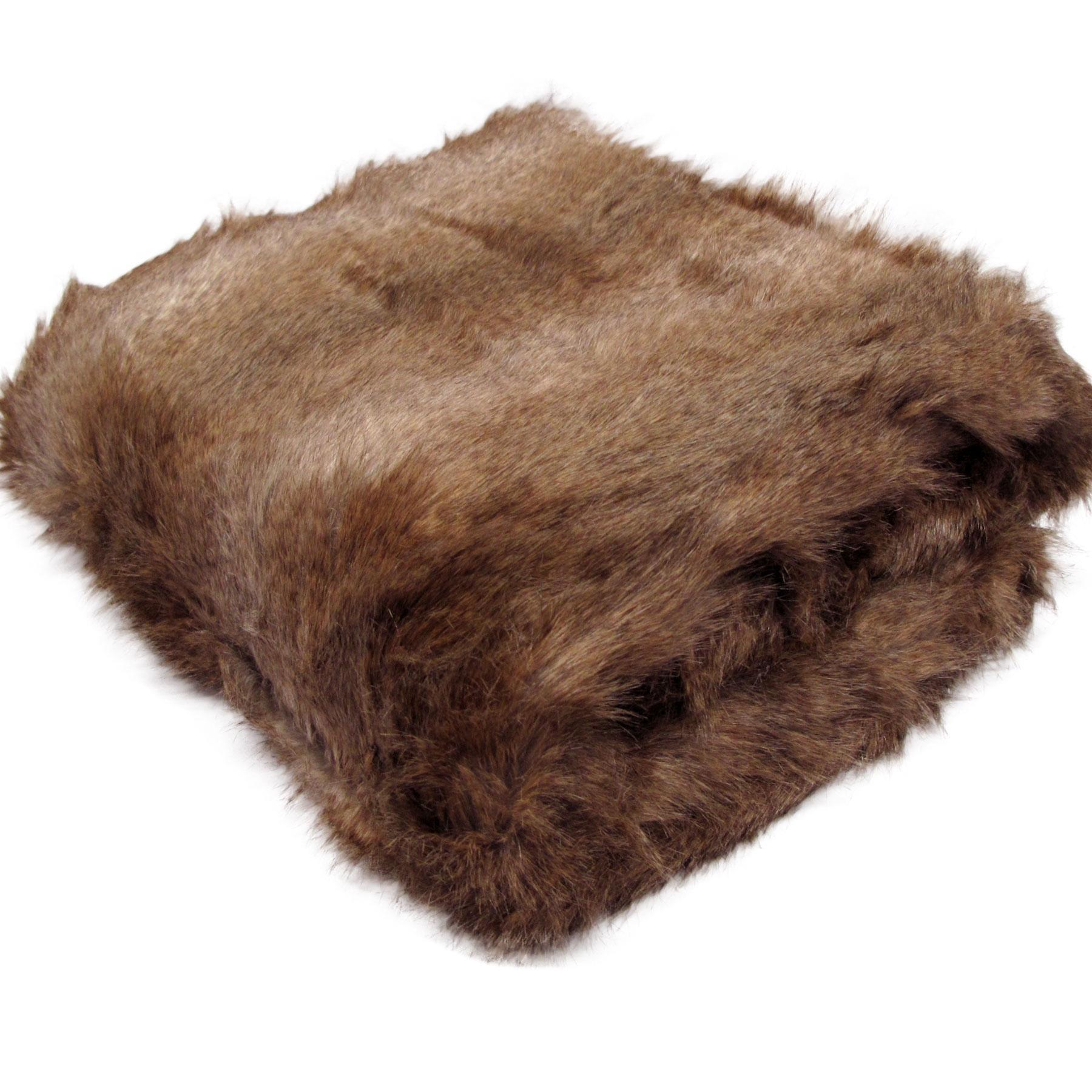 Artex Luxury Long Hair Faux Fur Animal Throw Orangutan