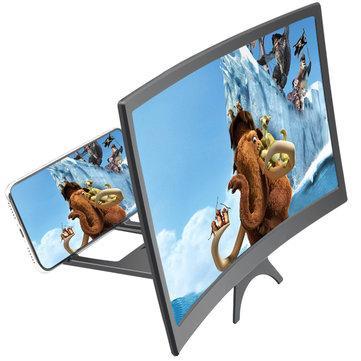 12 Inch Curved 3D HD Phone Screen Magnifier Movie Video Amplifier for Smart Phones Below 6.5 Inch for iPhone Xiaomi Huawei