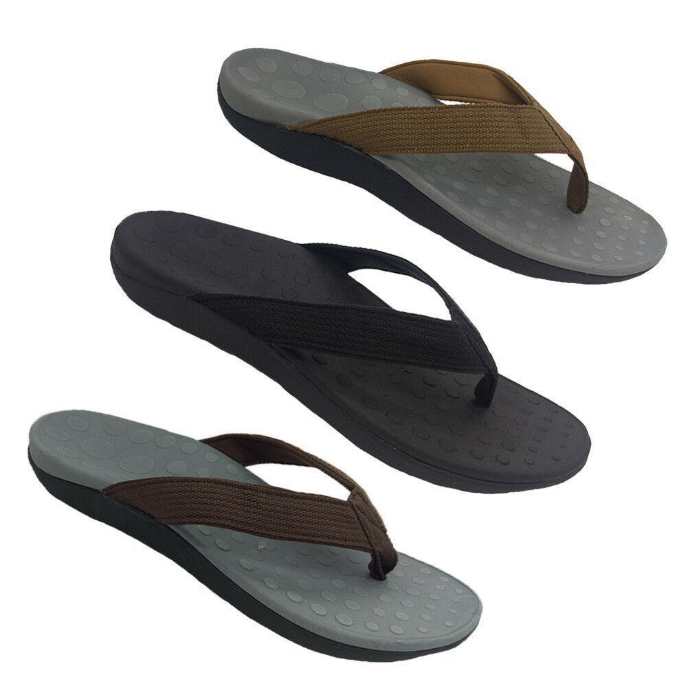 Mens Shoes Lorella Surf Orthotic Thong Arch Support 3 colours Size 7-13 NEW 7 Brown
