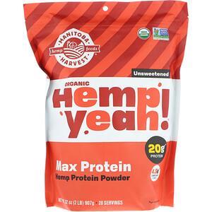 Manitoba Harvest, Organic, Hemp Yeah!, Protein Powder, Max Protein, Unsweetened, 907 g