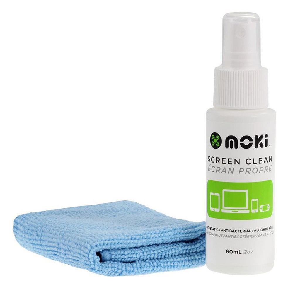 Moki Screen Cleaning Spray 60ml w/Microfibre Cloth for LCD/TV/Smartphone/Laptop