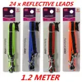 24 x Durable Reflective Pet Dog Puppy Rope Walking Safety Lead Leash With Clip
