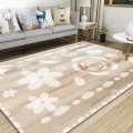 3D Home Carpet White Flowers WG430 Non Slip Rug Mat, 40cmx60cm (15.7"x23.6")