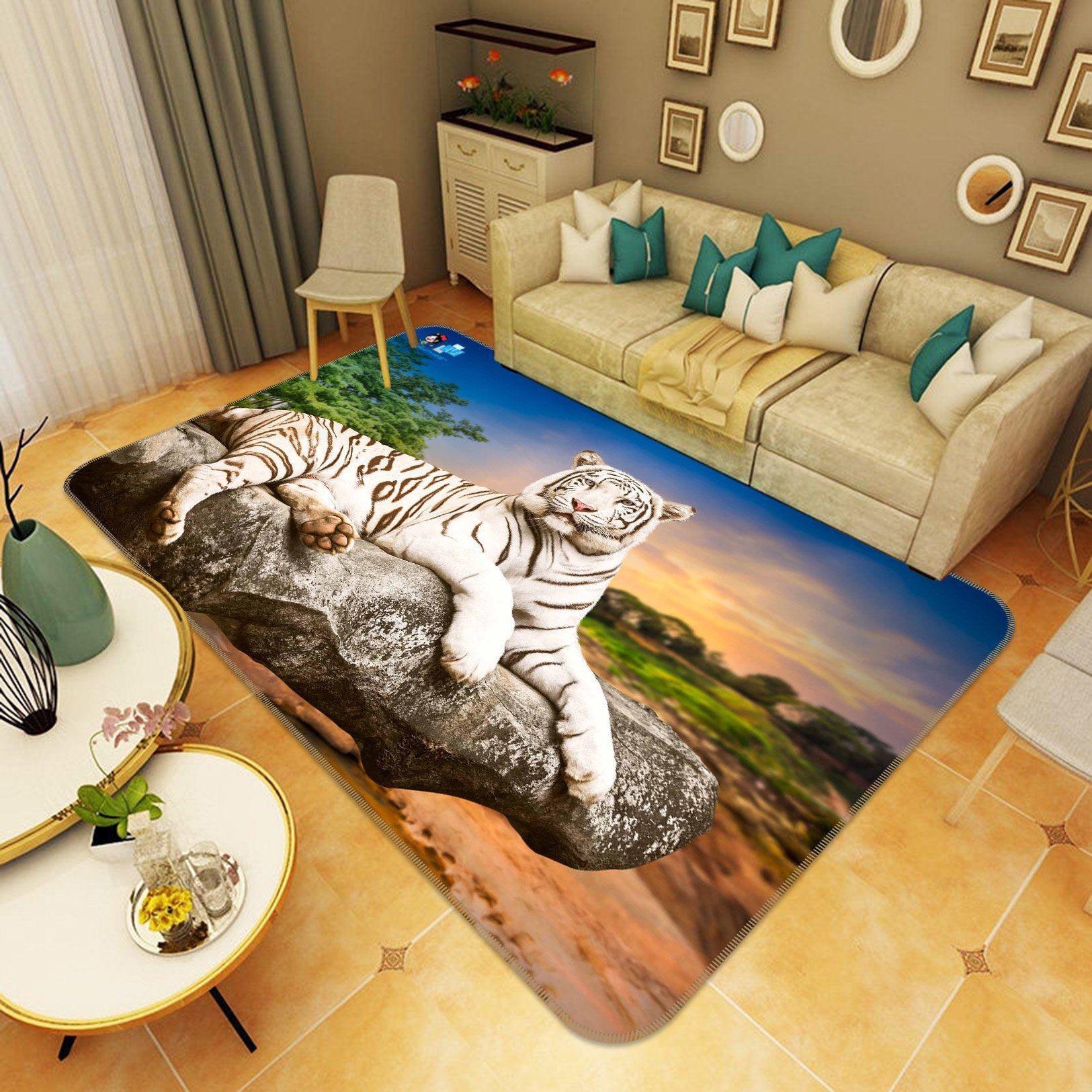 3D Home Carpet Stone Tiger 283 Non Slip Rug Mat, 160cmx240cm (63"x94.5")