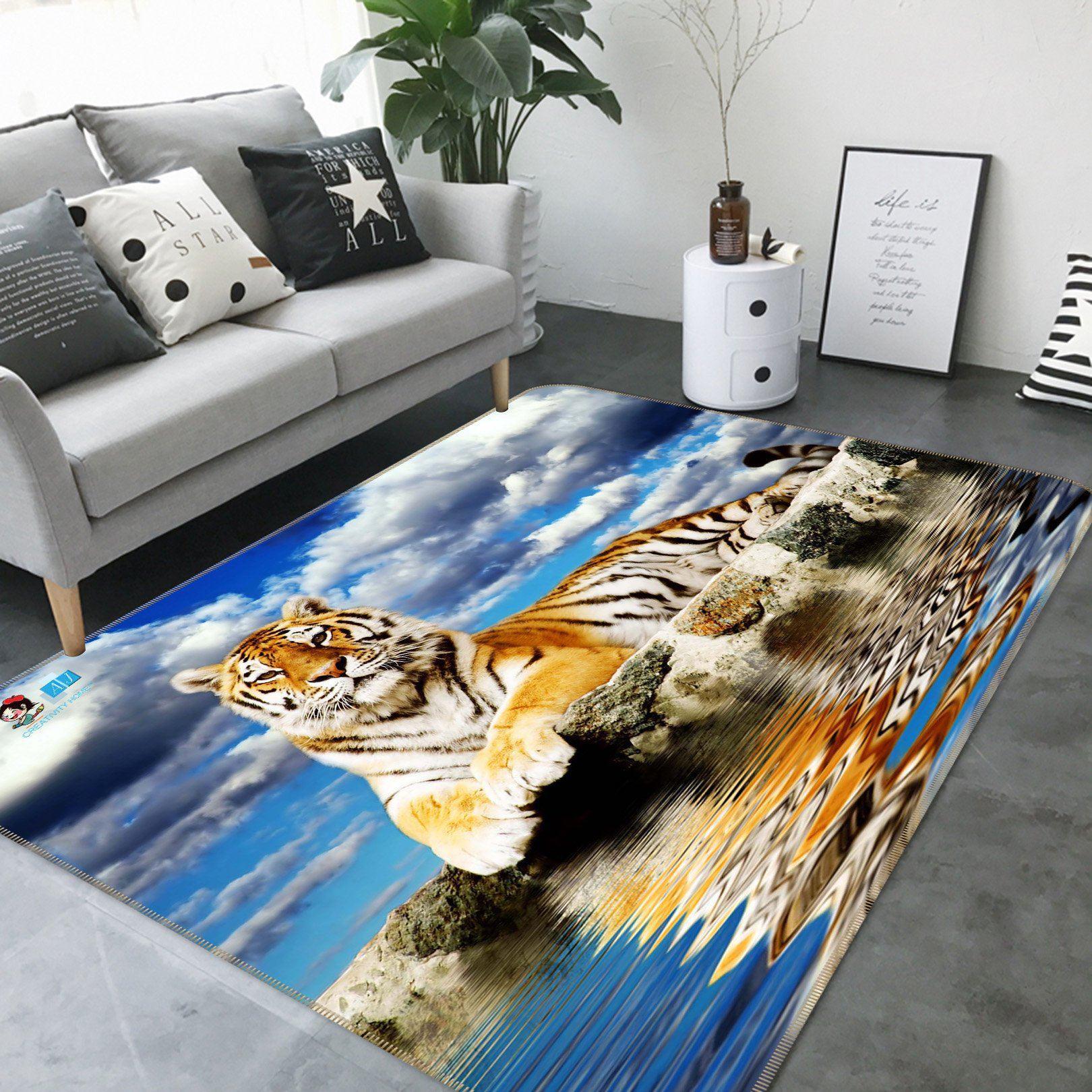3D Home Carpet Seaside Tiger 279 Non Slip Rug Mat, 160cmx240cm (63"x94.5")