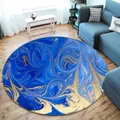 3D Home Carpet Sapphire Blue Pattern 925 Round Non Slip Rug Mat, 60cm(23.6'')