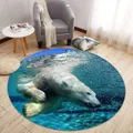 3D Home Carpet Polar Bear 567 Round Non Slip Rug Mat, 60cm(23.6'')