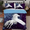 3D Bedding Sheet Flying Wings Unicorn 050 Quilt Cover Set Bedding Set Pillowcases 3D Duvet cover