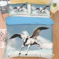 3D Bedding Sheet Flying Wings Unicorn 031 Quilt Cover Set Bedding Set Pillowcases 3D Duvet cover
