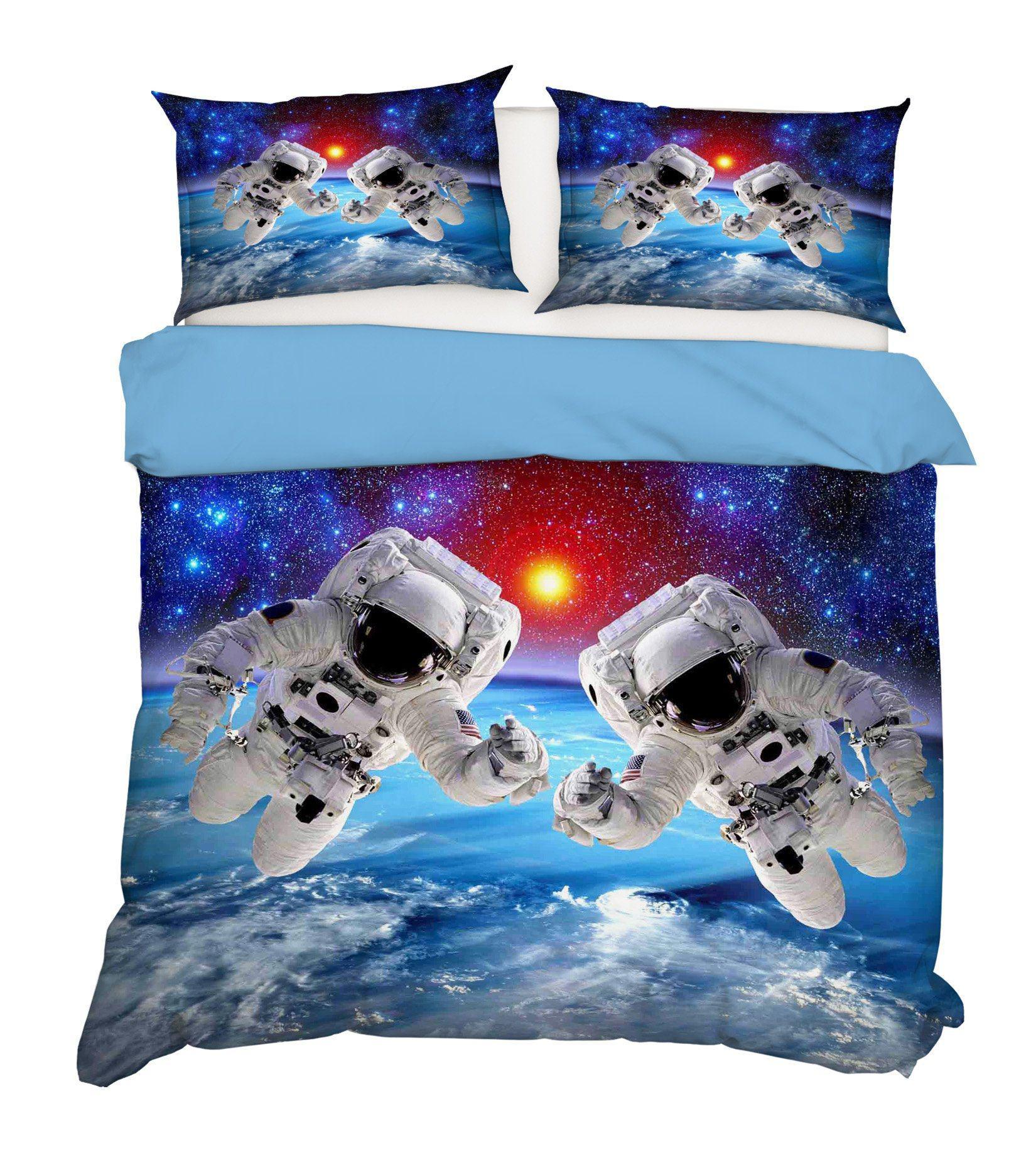 3D Bedding Sheet Astronauts Flying 147 Quilt Cover Set Bedding Set Pillowcases 3D Duvet cover
