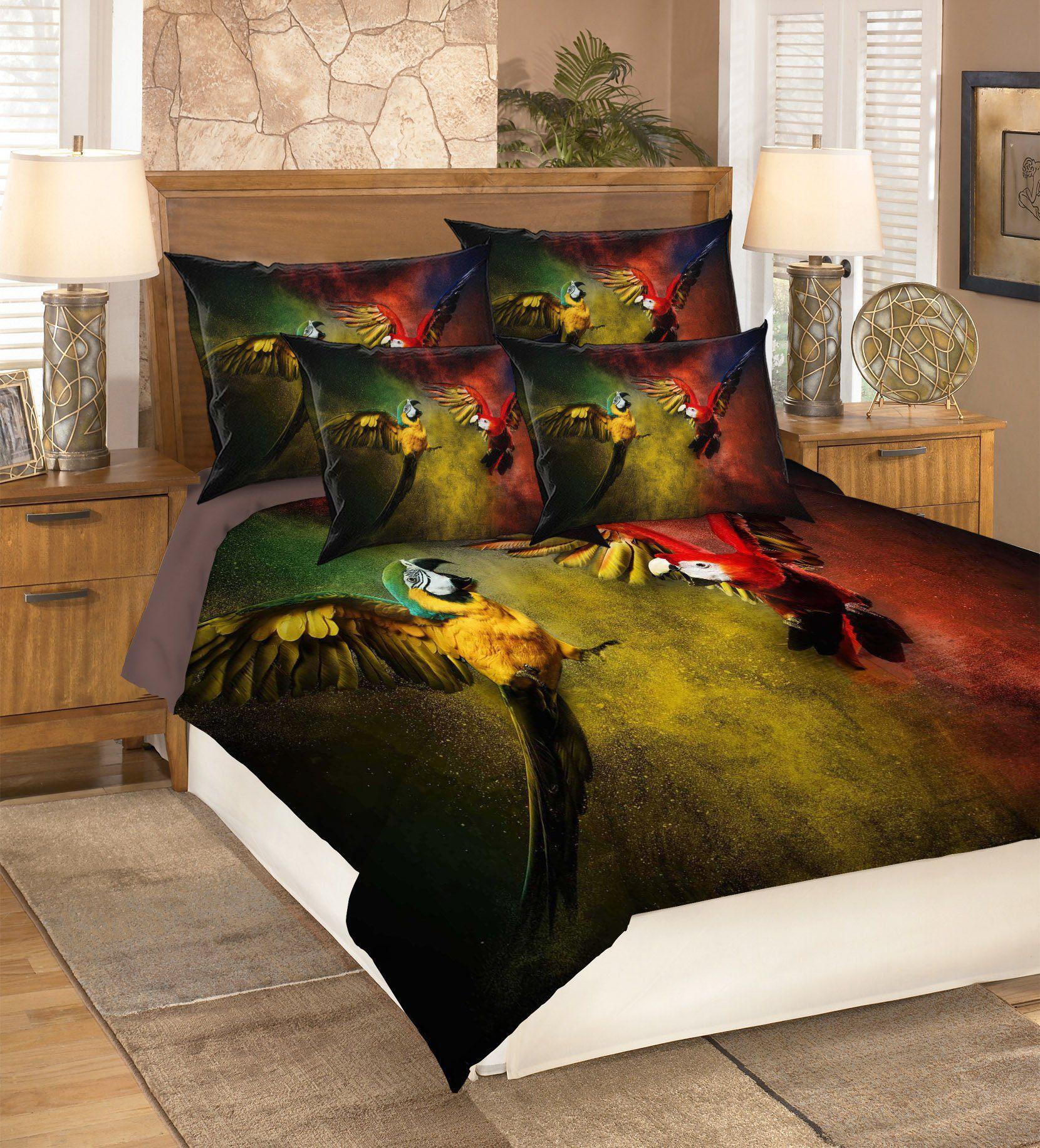 3D Bedding Sheet Flying Parrots 244 Quilt Cover Set Bedding Set Pillowcases 3D Duvet cover