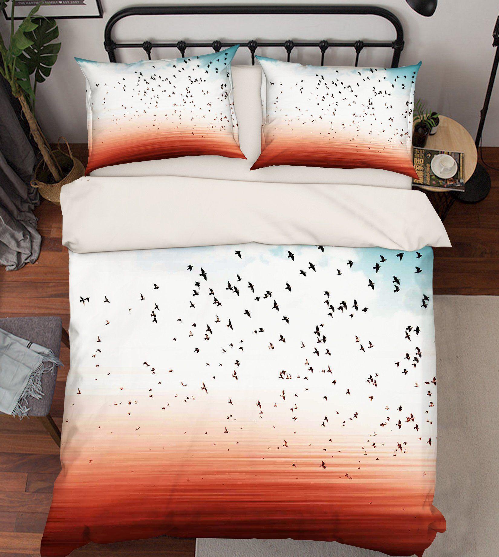 3D Bedding Sheet Flying Birds 215 Quilt Cover Set Bedding Set Pillowcases 3D Duvet cover