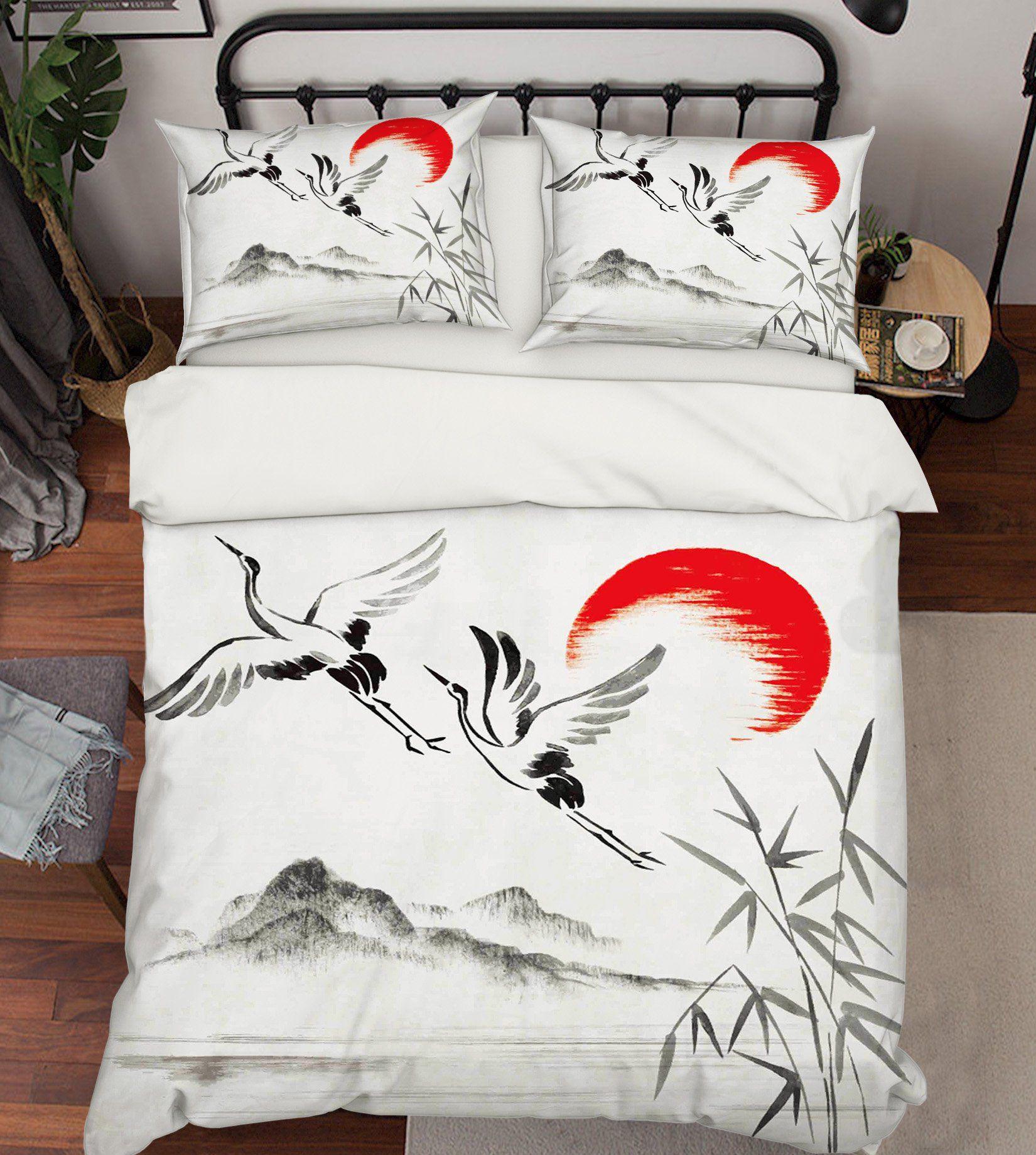 3D Bedding Sheet Flying Birds Painting 200 Quilt Cover Set Bedding Set Pillowcases 3D Duvet cover