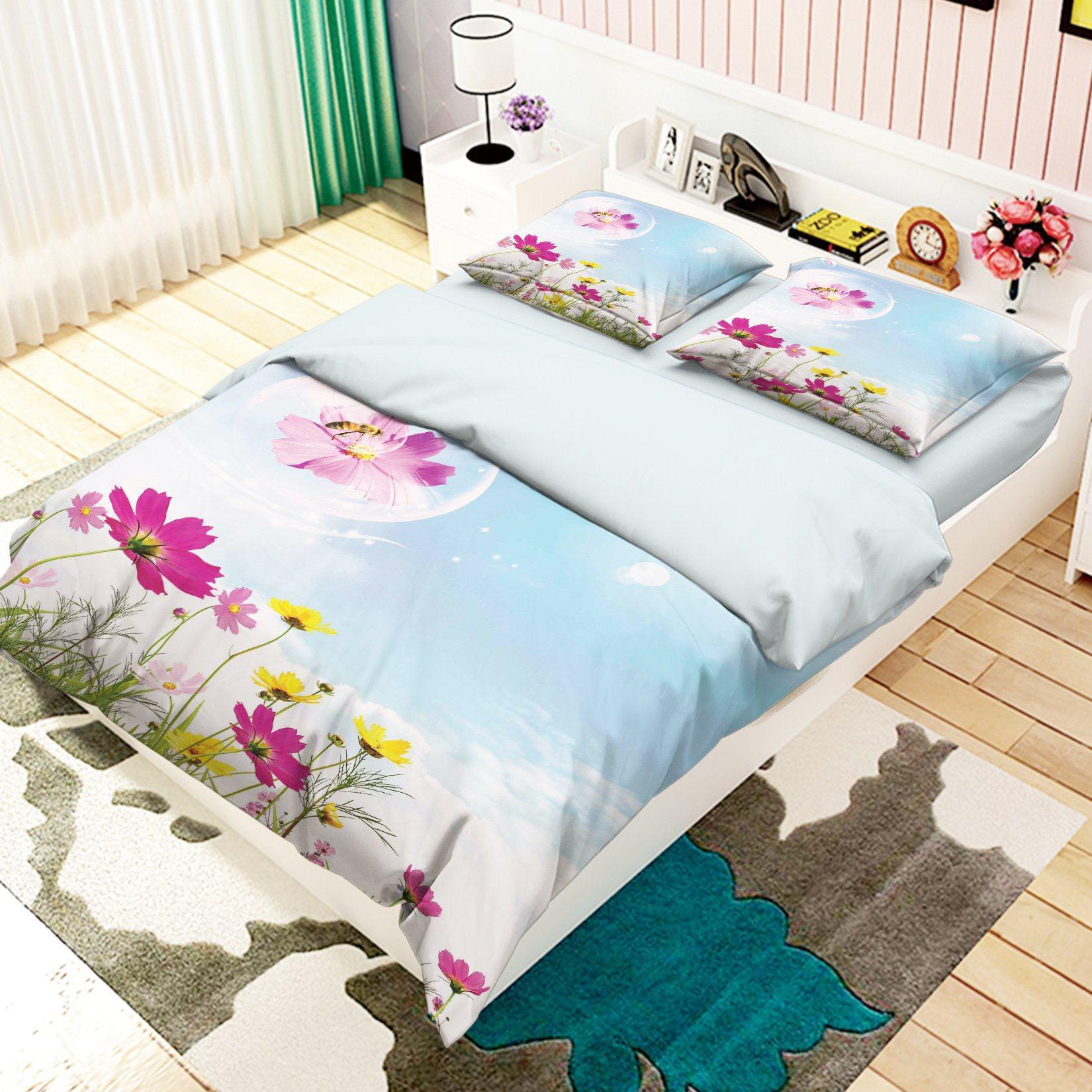 3D Bedding Sheet Flying Flowers 133 Quilt Cover Set Bedding Set Pillowcases 3D Duvet cover