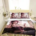3D Bedding Sheet Glamour Woman 078 CG Anime Bed Pillowcases Quilt Cover Set Bedding Set Pillowcases 3D Duvet cover,King Single