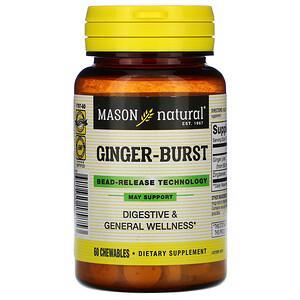 Mason Natural, Ginger-Burst, Bead-Release Technology, 60 Chewables