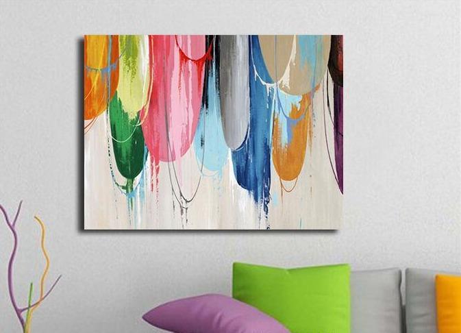 Abstract Color Pattern Stretched Canvas Print Framed Wall Art Home Office Decor