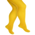 PANTYHOSE Tights Stockings Hosiery Womens Ladies Plain Colours - Yellow - One Size Fits Most