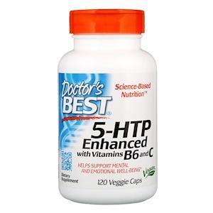 Doctor's Best, 5-HTP, Enhanced with Vitamins B6 & C, 120 Veggie Caps