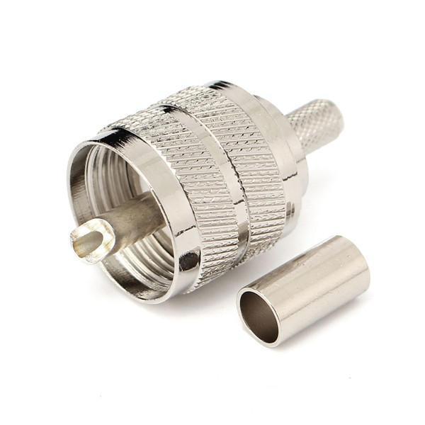 3Pcs Uhf Male Connector Pl259 Plug Crimp Rg58 Rg142 Lmr195 Cable Straight Connection Adapter