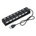 2Pcs 7 Port Usb 2.0 Hub Splitter Switch Battery Box For Lego Led Light Installing