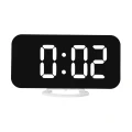 Digital Led Mirror Display Alarm Clock Night Light Usb / Battery Snooze Function
