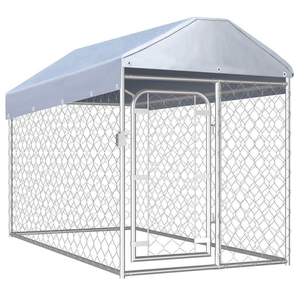 Outdoor Dog Kennel with Roof 200x100x125 cm vidaXL