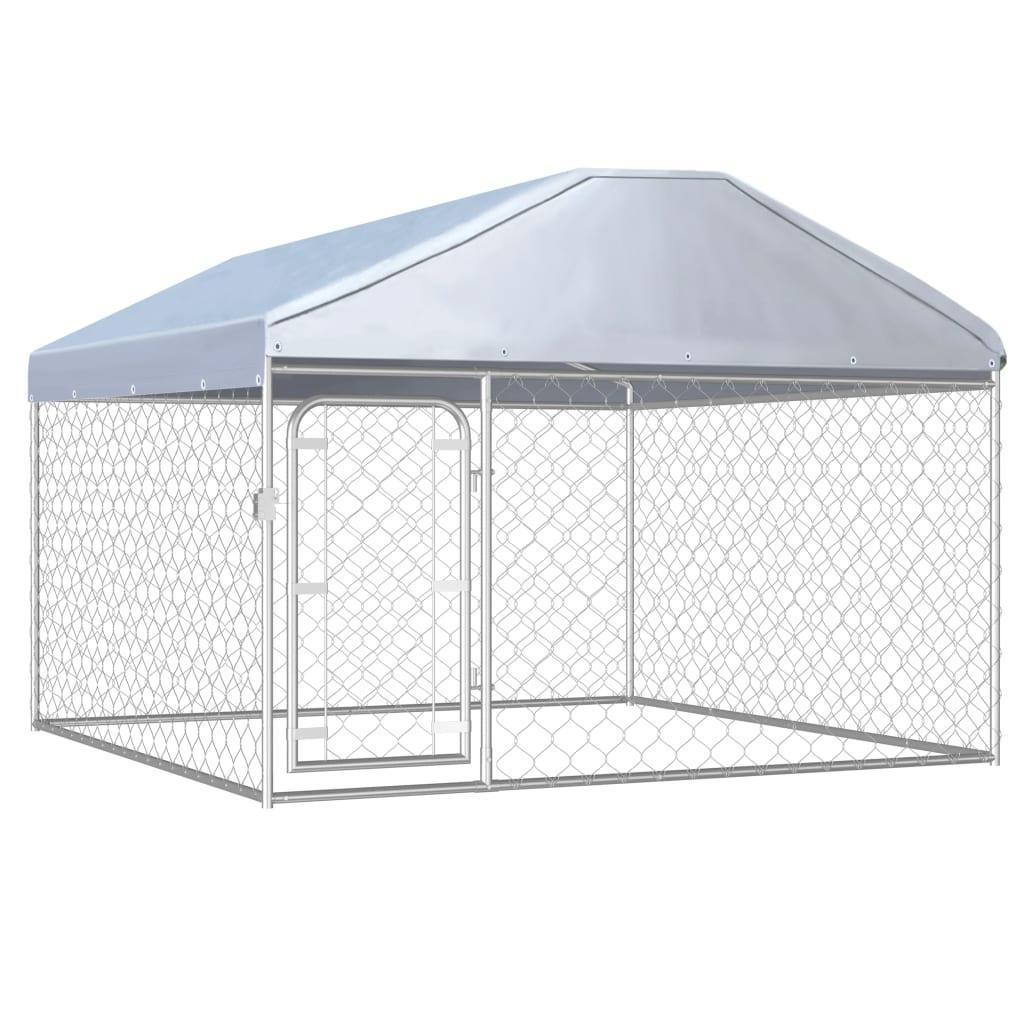Outdoor Dog Kennel with Roof 200x200x135 cm vidaXL