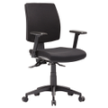 CLICK Low Back WITH HEIGHT ADJUSTABLE ARMS Task Chair METRO BLACK FABRIC