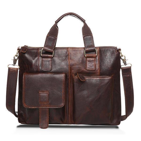 Leather Bag Retro Dual Use Big Capacity Handbag For Man