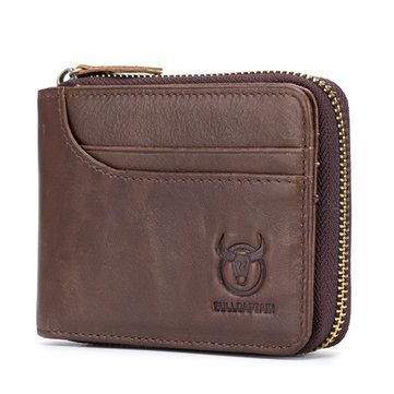 Zip Around Wallet Rfid Blocking Secure Leather Card Holder For Men Brown