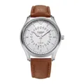 436 Men Luminous Display Creative Numbers Dial Leather Strap Quartz Watch WHITE-BROWN COLOR