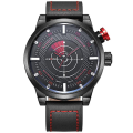 Wh5201 Fashion Men Quartz Wristwatch Leather Strap Sport Watch Red
