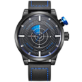 Wh5201 Fashion Men Quartz Wristwatch Leather Strap Sport Watch Blue