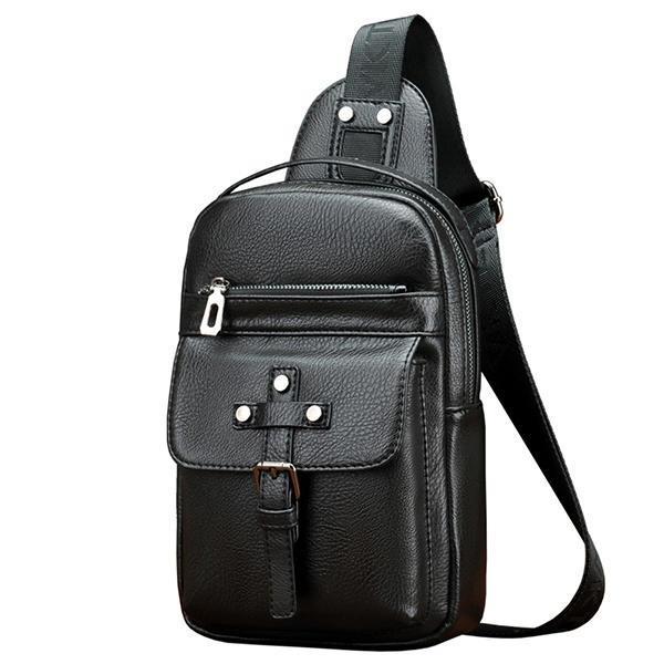 Men Pu Leather Business Casual Chest Bag Crossbody Shoulder Bags For Leisure 02