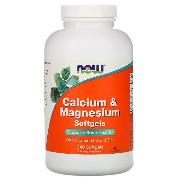 Now Foods Calcium & Magnesium with Vitamin D-3 and Zinc (240 Softgels)