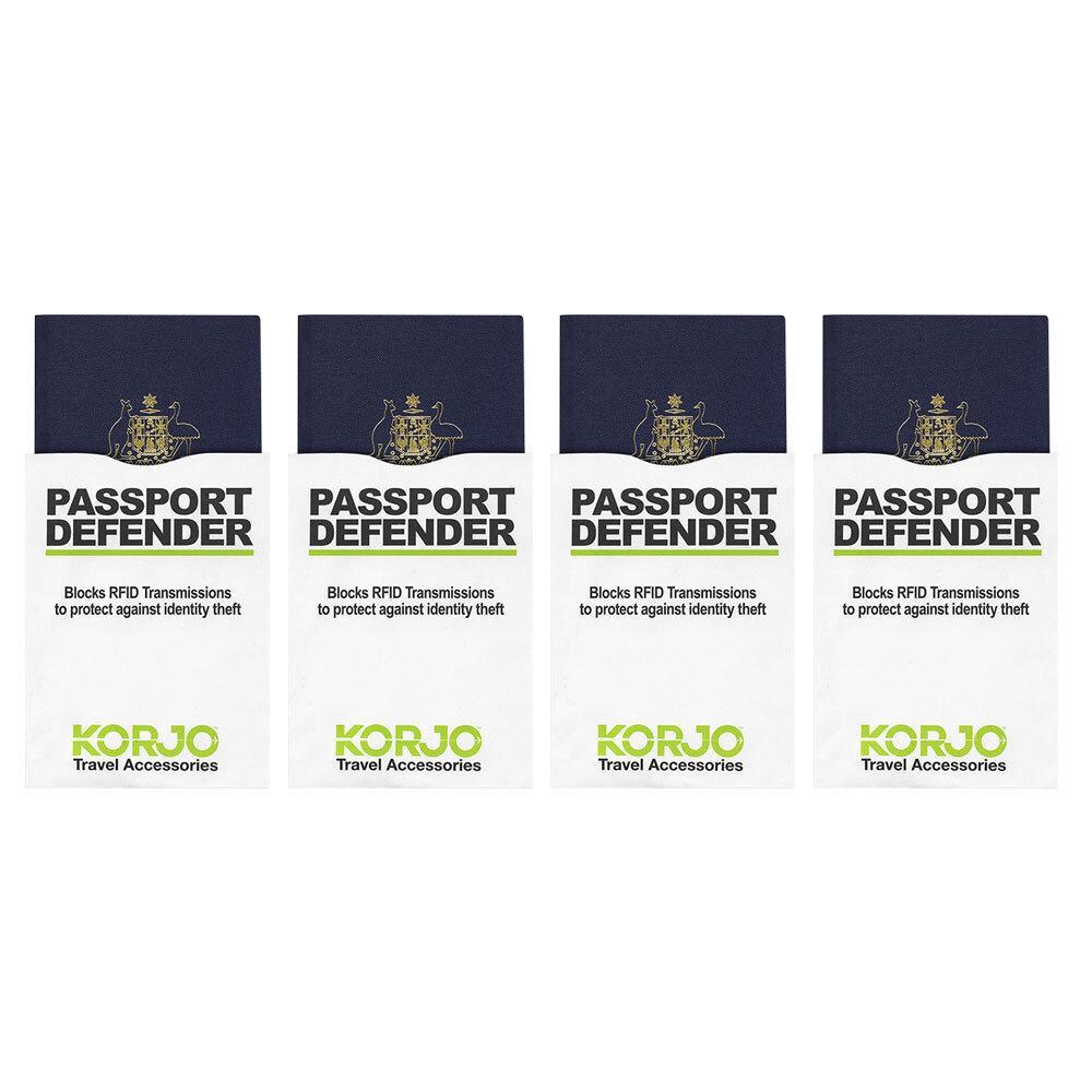 4x 2pc Korjo Sleeves Passport Defender RFID Shield ID Theft Protection/Security