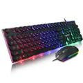 V300 104 key Backlit Wired Russian Gaming Keyboard and 1600DPI Gaming Mouse Combo for PC Laptop