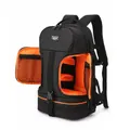 Side Open Travel Carry Camera Bag Backpack for Canon for Nikon DSLR Camera Tripod Lens Flash Tablet Laptop Pad ORANGE