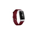 Bands Compatible With Fitbit Charge 3,Woven Fabric Breathable Watch Strap - Jujube Red Red