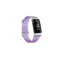 Bands Compatible With Fitbit Charge 3,Woven Fabric Breathable Watch Strap - Purple Purple