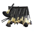 20Pcs Fashion Cosmetic Brushes With Pu Cosmetic Bags Black